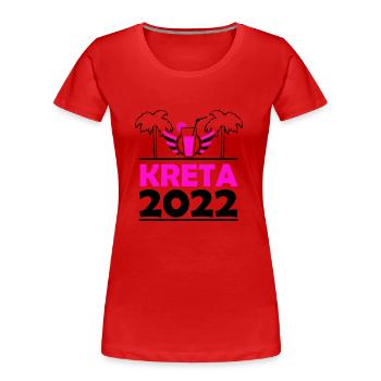 Kreta 2022 - Frauen Premium Bio T-Shirt - Rot - Vorne - Mia (176cm)
