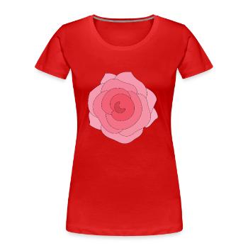 Schöne Rose - Frauen Premium Bio T-Shirt - Rot - Vorne - Mia (176cm)