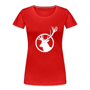 Cerf - T-shirt bio Premium Femme - rouge - Devant - Mia (176cm)
