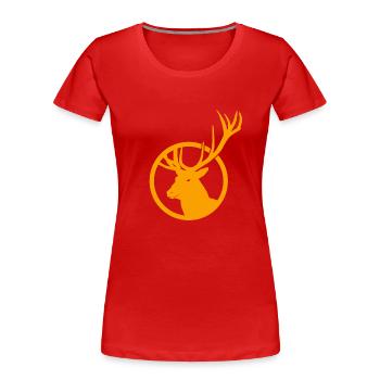 Cerf - T-shirt bio Premium Femme - rouge - Devant - Mia (176cm)