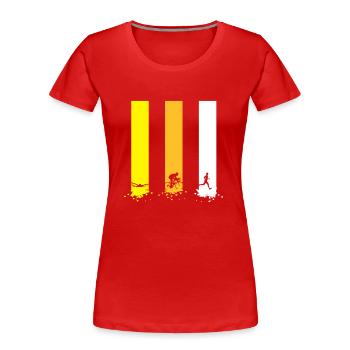 Triathlon Swim Bike Run - Women's Premium Organic T-Shirt - red - Front - Mia (176cm)