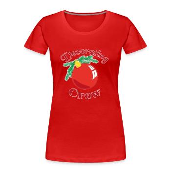 Decorating crew - Women's Premium Organic T-Shirt - red - Front - Mia (176cm)