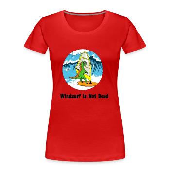 Wellenachterbahn - Frauen Premium Bio T-Shirt - Rot - Vorne - Mia (176cm)
