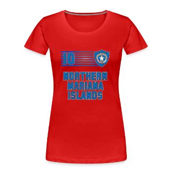 Équipe des Îles Mariannes du Nord de football - T-shirt bio Premium Femme - rouge - Devant - Mia (176cm)