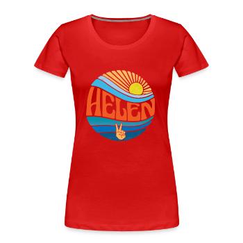 Helen Shirt Vintage Sunset Helen Groovy Tie Dye - Women's Premium Organic T-Shirt - red - Front - Mia (176cm)