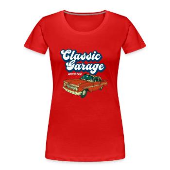 Retro Graphic Car Lover Car Mechanic Vehicle Techn - Frauen Premium Bio T-Shirt - Rot - Vorne - Mia (176cm)