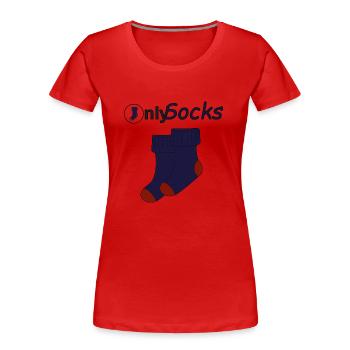 Seulement des chaussettes - T-shirt bio Premium Femme - rouge - Devant - Mia (176cm)