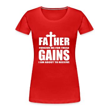 Gains reçus devis - T-shirt bio Premium Femme - rouge - Devant - Mia (176cm)