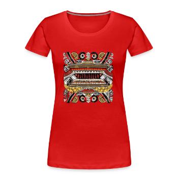 Afrikanische Folklore - Frauen Premium Bio T-Shirt - Rot - Vorne - Mia (176cm)