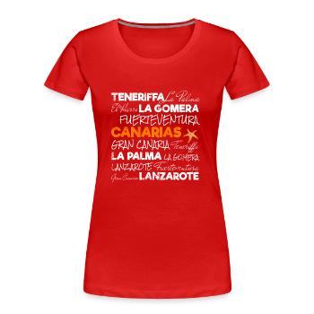 Canary Islands Retro Starfish Vintage Holidays - Women's Premium Organic T-Shirt - red - Front - Mia (176cm)