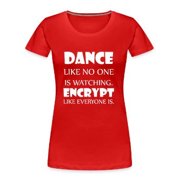 Danse Musique de danse - T-shirt bio Premium Femme - rouge - Devant - Mia (176cm)