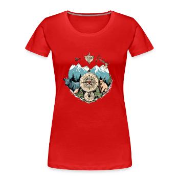 Nature and animal compass - Women's Premium Organic T-Shirt - red - Front - Mia (176cm)