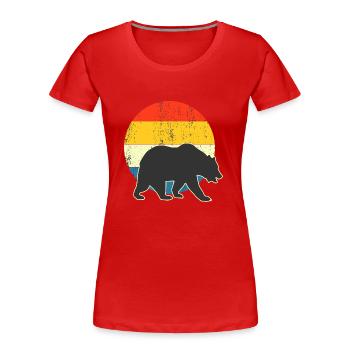 Ours de style rétro pour les amoureux - T-shirt bio Premium Femme - rouge - Devant - Mia (176cm)