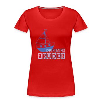 Kleiner Bruder - Frauen Premium Bio T-Shirt - Rot - Vorne - Mia (176cm)
