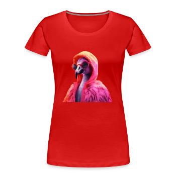 Flamant rose avec lunettes de soleil Colorful Cool Flamants roses - T-shirt bio Premium Femme - rouge - Devant - Mia (176cm)