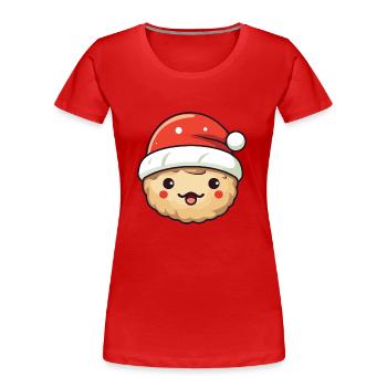 Biscuit de Noël Cuisson - T-shirt bio Premium Femme - rouge - Devant - Mia (176cm)