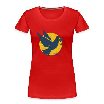 Frieden jetzt sofort friedenstaube gegen Krieg - Frauen Premium Bio T-Shirt - Rot - Vorne - Mia (176cm)