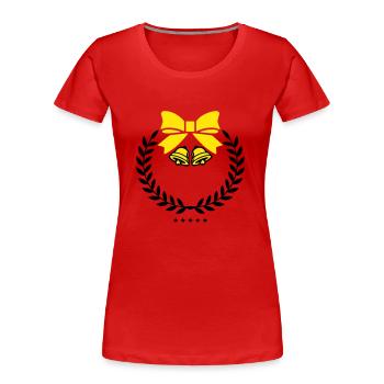 Wreath Bells - Women's Premium Organic T-Shirt - red - Front - Mia (176cm)