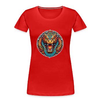 Asian Dragon - Japan - Chinese - Women's Premium Organic T-Shirt - red - Front - Mia (176cm)
