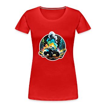 quad et tout terrain - T-shirt bio Premium Femme - rouge - Devant - Mia (176cm)