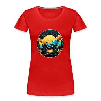 quad et tout terrain - T-shirt bio Premium Femme - rouge - Devant - Mia (176cm)