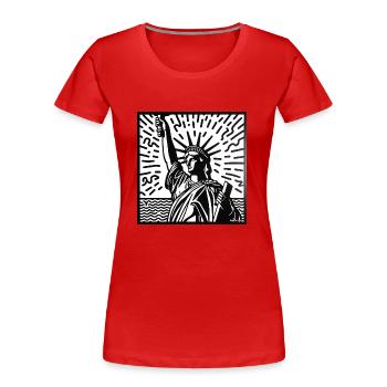 Liberty Radiance - Women's Premium Organic T-Shirt - red - Front - Mia (176cm)