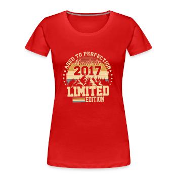 2023 anniversaire 2023 né en 2023 anniversaire - T-shirt bio Premium Femme - rouge - Devant - Mia (176cm)