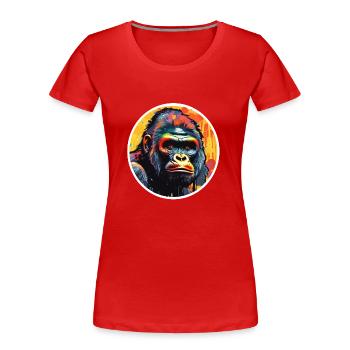 Gorilla psychedelisch - Frauen Premium Bio T-Shirt - Rot - Vorne - Mia (176cm)
