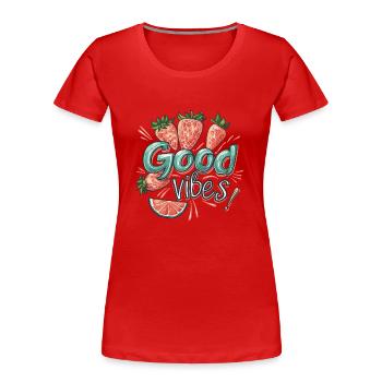 Sommer Stimmung - Frauen Premium Bio T-Shirt - Rot - Vorne - Mia (176cm)