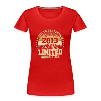 2013 anniversaire 2013 né en 2013 anniversaire - T-shirt bio Premium Femme - rouge - Devant - Mia (176cm)