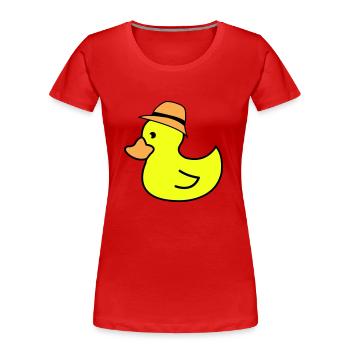 Chapeau de canard - T-shirt bio Premium Femme - rouge - Devant - Mia (176cm)