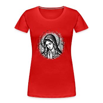 Vierge Marie Jésus Bible Religion chrétienne Madone - T-shirt bio Premium Femme - rouge - Devant - Mia (176cm)