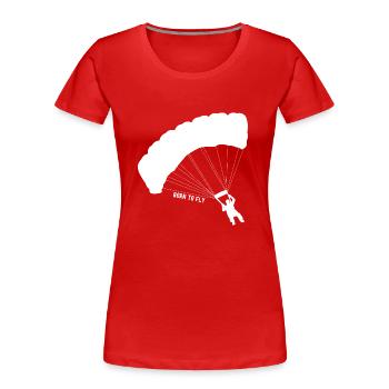 Fallschirmsprung Vintage Fallschirm Coole Fallschirmsprung Kunst Für - Frauen Premium Bio T-Shirt - Rot - Vorne - Mia (176cm)