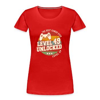 Légendaire depuis 1975 Vintage cadeau d’anniversai - T-shirt bio Premium Femme - rouge - Devant - Mia (176cm)