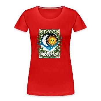 Das Tarot der Liebenden - Frauen Premium Bio T-Shirt - Rot - Vorne - Mia (176cm)