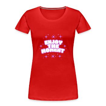 Enjoy the Moment - Frauen Premium Bio T-Shirt - Rot - Vorne - Mia (176cm)