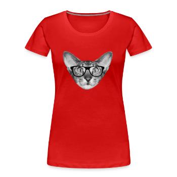 Oriental shorthair cat - Women's Premium Organic T-Shirt - red - Front - Mia (176cm)
