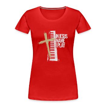 Praise through piano music - Women's Premium Organic T-Shirt - red - Front - Mia (176cm)