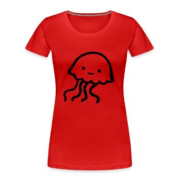Qualle - Frauen Premium Bio T-Shirt - Rot - Vorne - Mia (176cm)