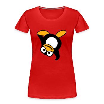 Pinguin Breakdance Tanzen Kopfstand Party DJ Musik - Frauen Premium Bio T-Shirt - Rot - Vorne - Mia (176cm)
