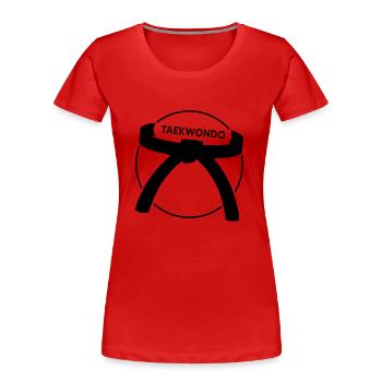 Taekwondo Taekwando Taekwondo-kup ceinture noire - T-shirt bio Premium Femme - rouge - Devant - Mia (176cm)