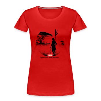 HBT 70 - Frauen Premium Bio T-Shirt - Rot - Vorne - Mia (176cm)