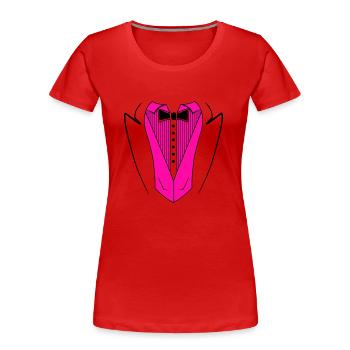 anzug 02 - Frauen Premium Bio T-Shirt - Rot - Vorne - Mia (176cm)