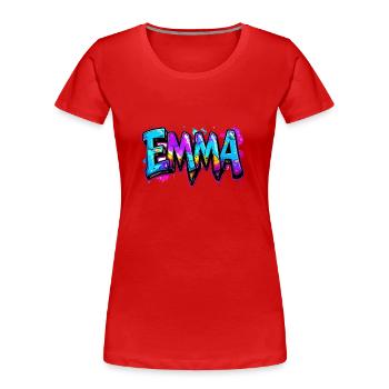 graffiti, buchstaben, emma, illustration - Frauen Premium Bio T-Shirt - Rot - Vorne - Mia (176cm)