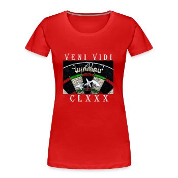 veni vidi 180 - T-shirt bio Premium Femme - rouge - Devant - Mia (176cm)
