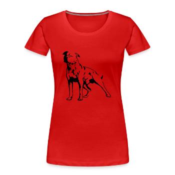 Staffordshire Terrier - Frauen Premium Bio T-Shirt - Rot - Vorne - Mia (176cm)