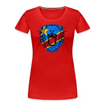 République démocratique du Congo - T-shirt bio Premium Femme - rouge - Devant - Mia (176cm)