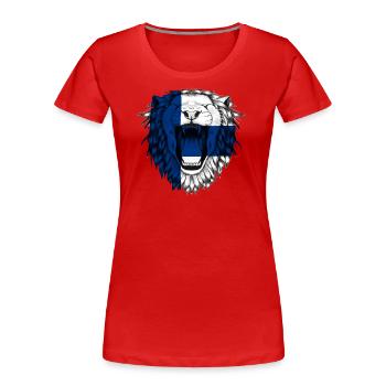 Finnland - Frauen Premium Bio T-Shirt - Rot - Vorne - Mia (176cm)
