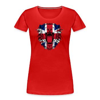 Großbritannien - Frauen Premium Bio T-Shirt - Rot - Vorne - Mia (176cm)