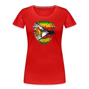 Zimbabwe - T-shirt bio Premium Femme - rouge - Devant - Mia (176cm)